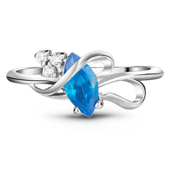 Серебряное кольцо с голубым фианитом Ария, 16, 50.3, 1.48