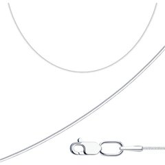 Срібний ланцюжок плетіння снейк родоване SSD030, 50, 3.10