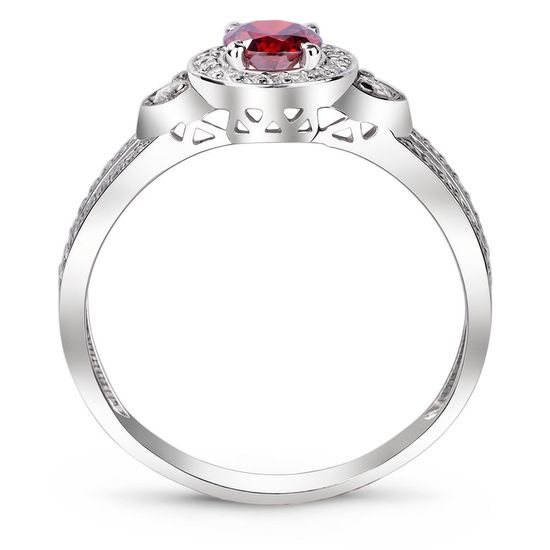 Серебряное кольцо с красным фианитом Кира, 16, 50.3, 2.30