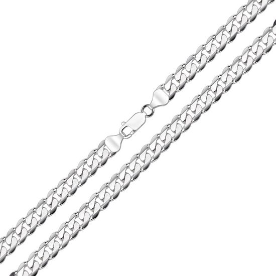Серебряная панцирная цепь без покрытия ПД200, 60, 41.25
