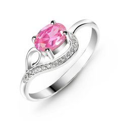 Серебряное кольцо с розовым фианитом Феерия, 19, 59.1, 1.87