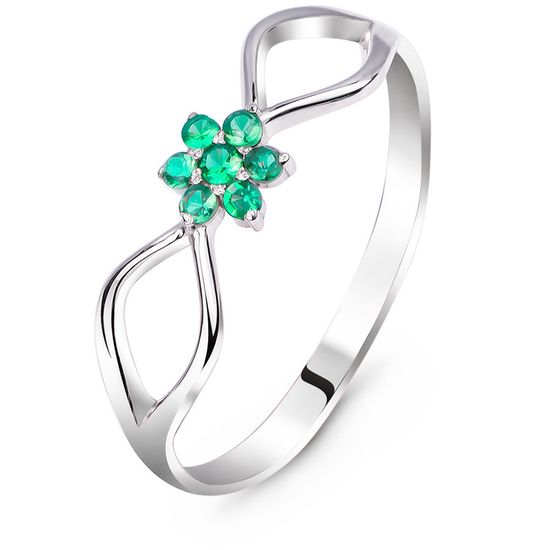 Серебряное кольцо с зеленым фианитом Мисс, 16.5, 51.5, 1.20