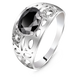 Серебряное кольцо с черным фианитом Озеро, 17.5, 54.5, 2.80