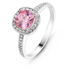 Серебряное кольцо с розовым фианитом Ливадия, 16.5, 51.5, 1.96