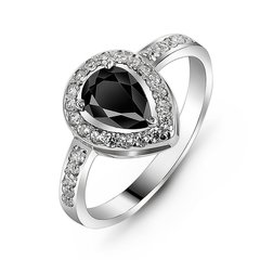Серебряное кольцо с черным фианитом Карина, 17, 52.8, 2.34