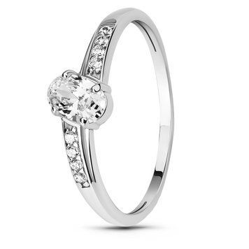 Серебряное кольцо с фианитами Валенсия, 16, 50.3, 1.30
