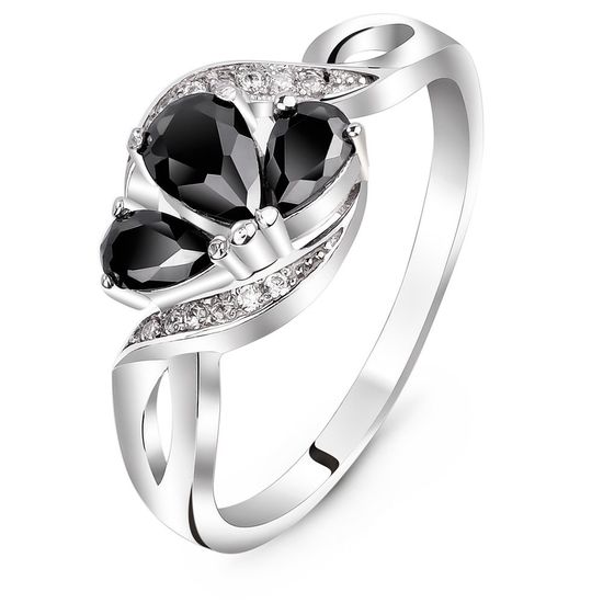 Серебряное кольцо с черным фианитом Наири, 15, 46.5, 2.70