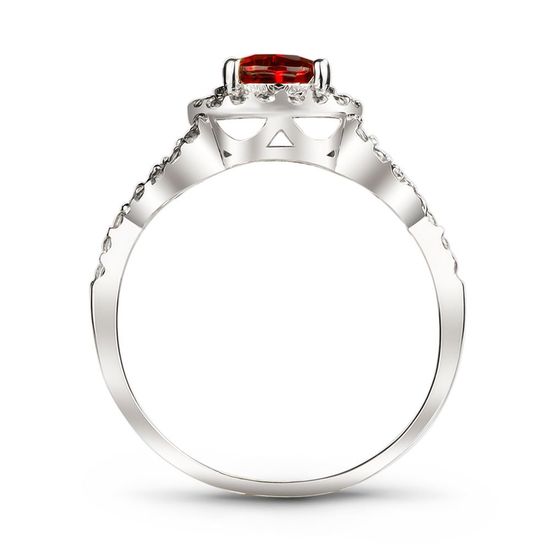 Серебряное кольцо с красным фианитом Линда, 15.5, 47.8, 2.98