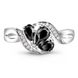 Серебряное кольцо с черным фианитом Наири, 15.5, 47.8, 2.70