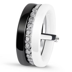 Серебряное кольцо с керамикой и фианитами Флоренция, 16, 50.3, 6.50