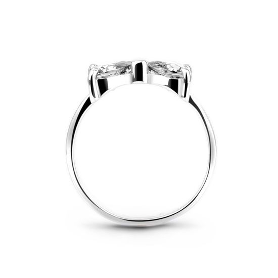 Srebrny pierścionek z cyrkoniami Ukłon, 15, 46.5, 1.50