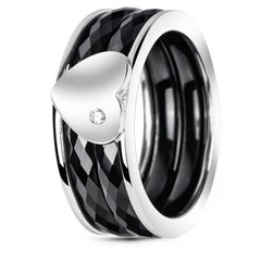 Серебряное кольцо с керамикой и фианитами Сицилия, 16, 50.3, 7.43