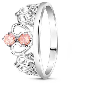Серебряное кольцо с фианитом шампань Корона, 17, 52.8, 2.40