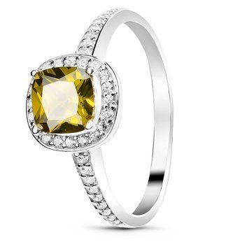 Серебряное кольцо с фианитом перидот Ливадия, 16, 50.3, 1.96