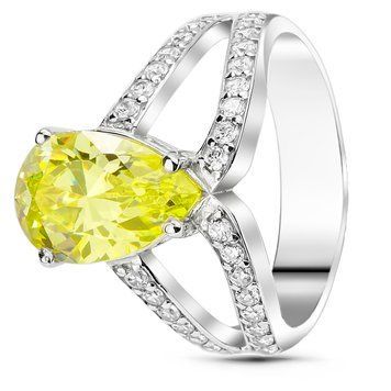 Серебряное кольцо с зеленым фианитом ПДК95, 16, 50.3, 4.49