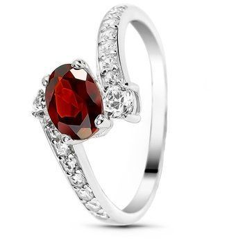 Серебряное кольцо с гранатом Лилия ПДК87Г 16р.