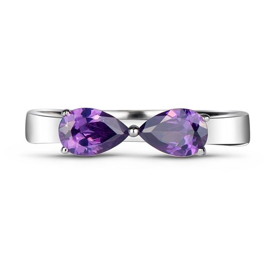 Серебряное кольцо с фиолетовым фианитом К1182ЦАМ, 16, 50.3, 1.80