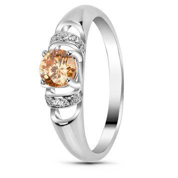 Серебряное кольцо с фианитом шампань Беатрис, 16.5, 51.5, 1.95