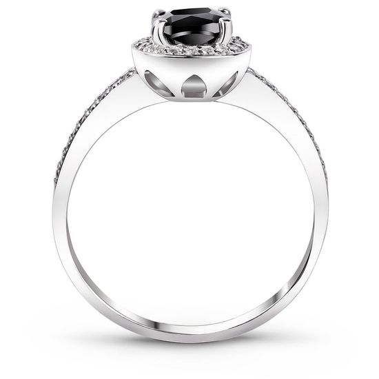 Серебряное кольцо с черным фианитом Ливадия, 1.96