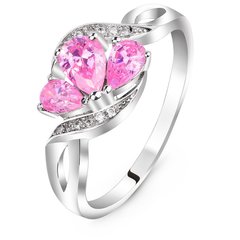 Серебряное кольцо с розовым фианитом Наири, 15, 46.5, 2.70