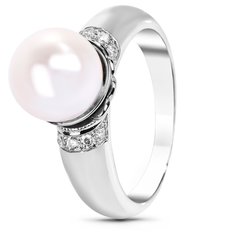 Srebrny pierścionek z perłami Michelle, 17, 52.8, 4.70