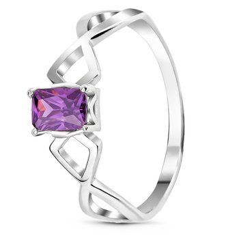 Серебряное кольцо с фиолетовым фианитом Катрина, 16.5, 51.5, 1.90