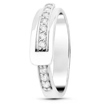 Серебряное кольцо с фианитами Поясок, 16, 50.3, 2.48