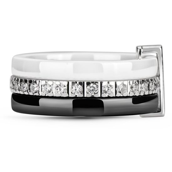 Серебряное кольцо с керамикой и фианитами Версаль, 7.91