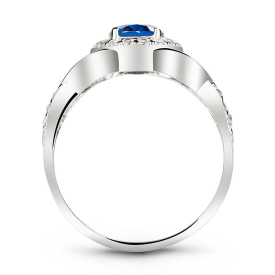 Srebrny pierścionek z szafirem nano Klasyczny, 16, 50.3, 3.56