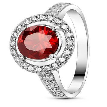 Серебряное кольцо с красным фианитом Маргарет, 16, 50.3, 4.30