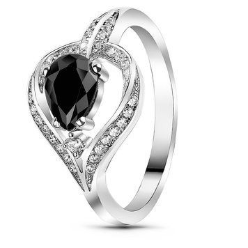 Серебряное кольцо с черным фианитом Ясмин, 16, 50.3, 2.95