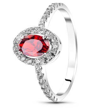 Серебряное кольцо с красным фианитом Анита, 16, 50.3, 1.63