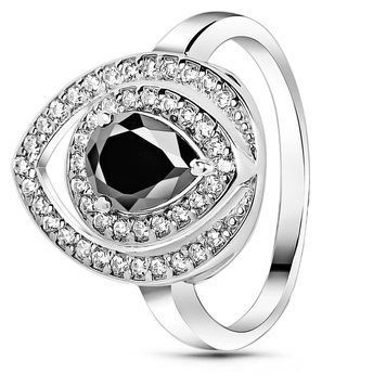 Серебряное кольцо с черным фианитом Аврора, 16, 50.3, 2.95