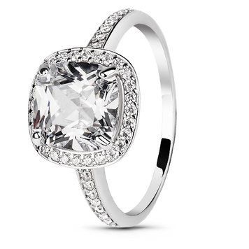 Серебряное кольцо с фианитами Кристалл, 17.5, 54.5, 2.50