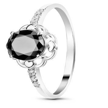 Серебряное кольцо с черным фианитом Маяк, 16, 50.3, 2.25