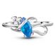 Серебряное кольцо с голубым фианитом Ария, 16.5, 51.5, 1.48