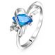 Серебряное кольцо с голубым фианитом Ария, 17.5, 54.5, 1.48
