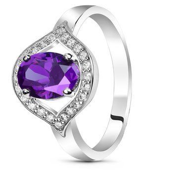 Серебряное кольцо с фиолетовым фианитом Батист, 16, 50.3, 2.35