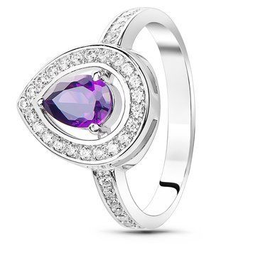 Серебряное кольцо с фиолетовым фианитом Анфиса, 17, 52.8, 3.55