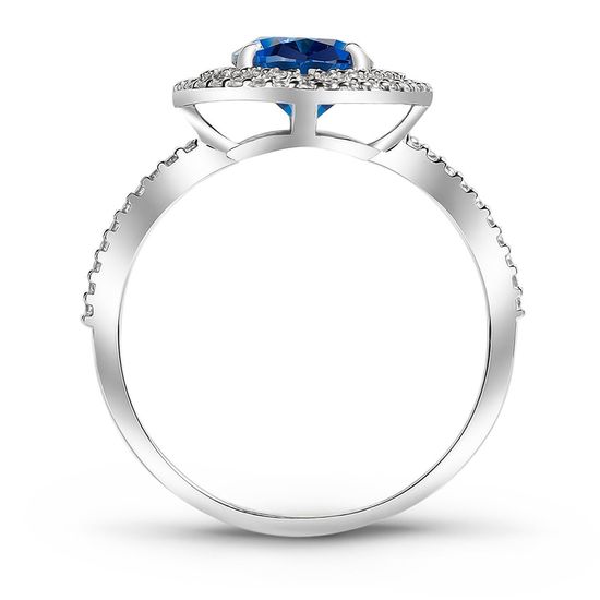 Серебряное кольцо с сапфиром нано Камелия, 16, 50.3, 2.64
