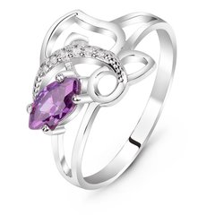 Серебряное кольцо с фиолетовым фианитом Камила, 18.5, 57.8, 2.31