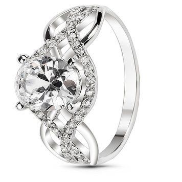 Серебряное кольцо с фианитами Винтаж, 16.5, 51.5, 2.20