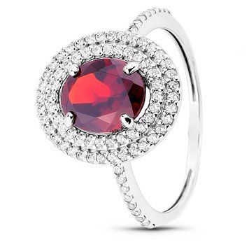 Серебряное кольцо с гранатом Камелия ПДК66Г 16р.