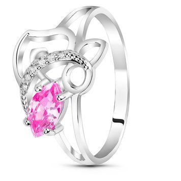 Серебряное кольцо с розовым фианитом Камила, 17, 52.8, 2.31