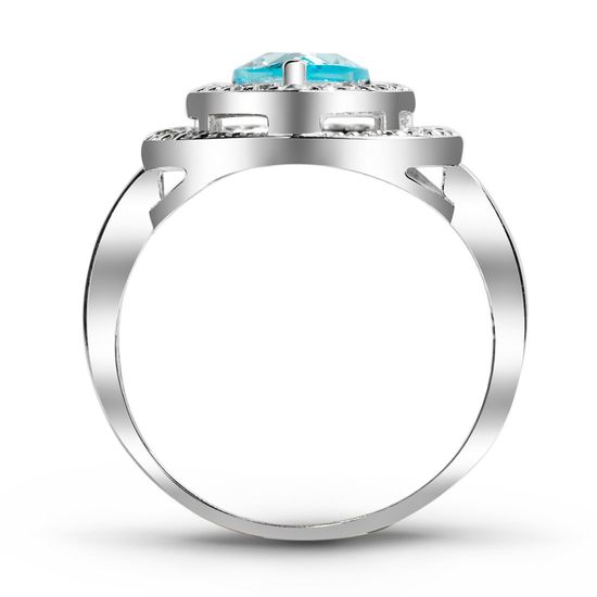 Серебряное кольцо с аквамарином нано Аврора, 2.95