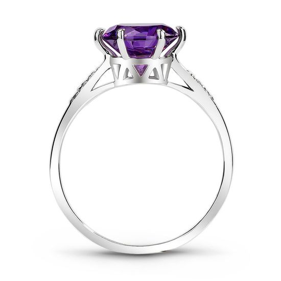 Серебряное кольцо с фиолетовым фианитом Илона, 16, 50.3, 2.30