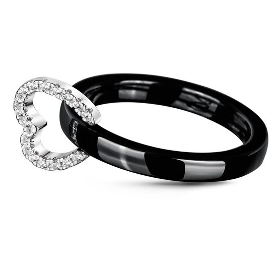 Серебряное кольцо с керамикой и фианитами Брайтон, 2.84