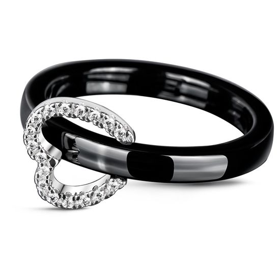 Серебряное кольцо с керамикой и фианитами Брайтон, 16, 50.3, 2.84