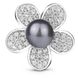 Серебряное кольцо с черным жемчугом Византия, 17, 52.8, 4.95