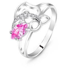 Серебряное кольцо с розовым фианитом Камила, 17, 52.8, 2.31